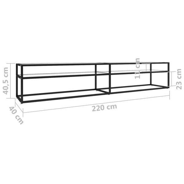 TV-Schrank Transparent Hartglas 220 cm