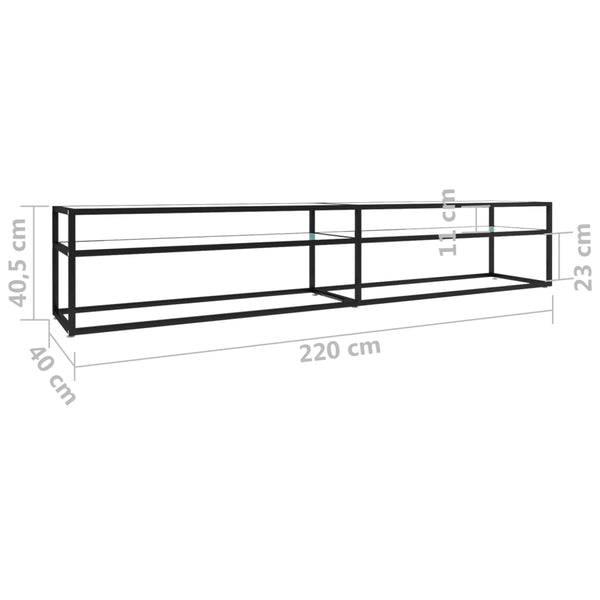 TV-Schrank Weiß Marmor Optik, 220 cm