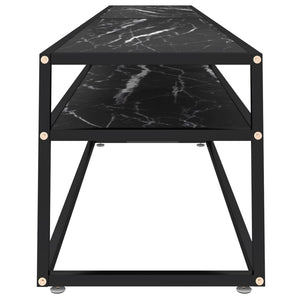 TV-Schrank Schwarz Marmor-Optik 220 cm