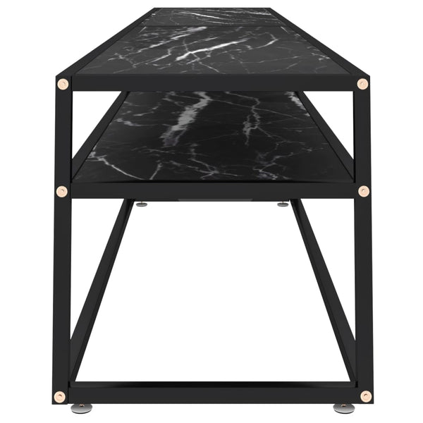 TV-Schrank Schwarz Marmor-Optik 220 cm