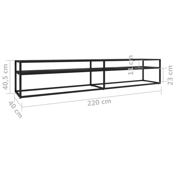 TV-Schrank Schwarz Marmor-Optik 220 cm