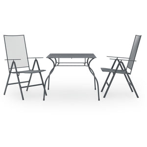 vidaXL 3-Piece Garden Dining Set Steel Anthracite