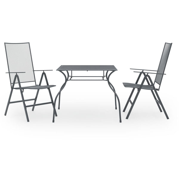 vidaXL 3-Piece Garden Dining Set Steel Anthracite