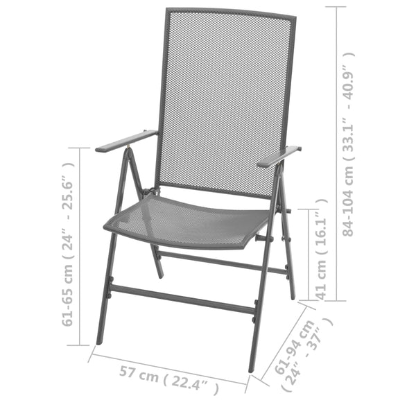 vidaXL 3-Piece Garden Dining Set Steel Anthracite