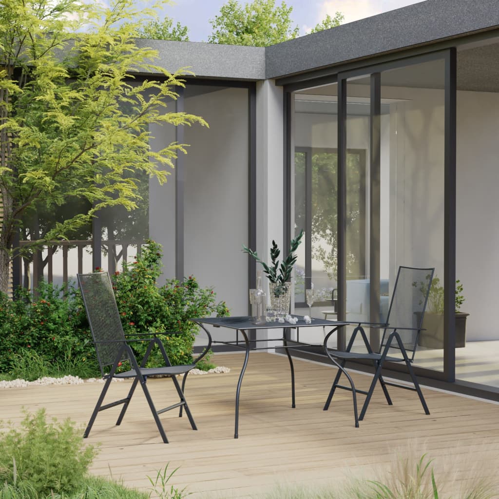 vidaXL 3-Piece Garden Dining Set Steel Anthracite