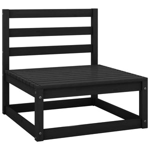 vidaXL 2-Seater Garden Sofa Black Solid Pine Wood