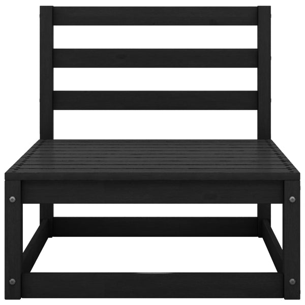 vidaXL 2-Seater Garden Sofa Black Solid Pine Wood