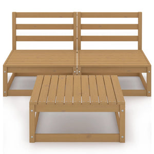 vidaXL 3-Piece Garden Lounge Set Honey Brown Solid Pine Wood