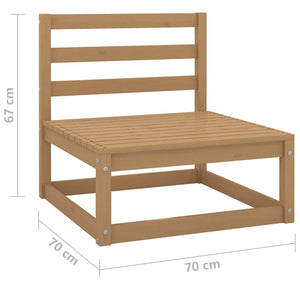 vidaXL 3-Piece Garden Lounge Set Honey Brown Solid Pine Wood