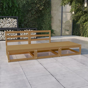 vidaXL 3-Piece Garden Lounge Set Honey Brown Solid Pine Wood