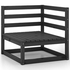 vidaXL 2-Seater Garden Sofa Black Solid Pine Wood