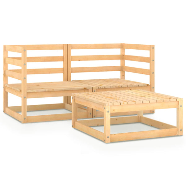 vidaXL 3-Piece Garden Lounge Set Solid Pine Wood