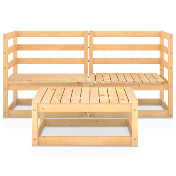 vidaXL 3-Piece Garden Lounge Set Solid Pine Wood