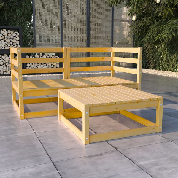 vidaXL 3-Piece Garden Lounge Set Solid Pine Wood