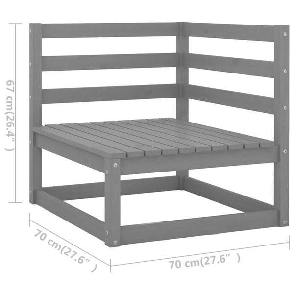 vidaXL 3-Piece Garden Lounge Set Grey Solid Pine Wood