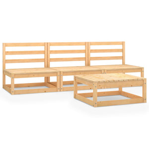 vidaXL 4-piece Solid Pine Garden Lounge Set
