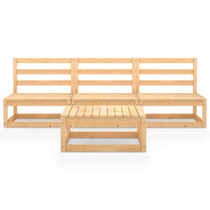 vidaXL 4-piece Solid Pine Garden Lounge Set