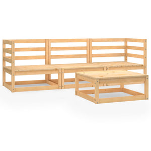 vidaXL 4-piece Solid Pine Garden Lounge Set