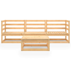 vidaXL 4-piece Solid Pine Garden Lounge Set