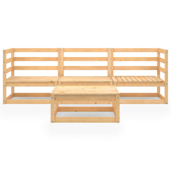 vidaXL 4-piece Solid Pine Garden Lounge Set
