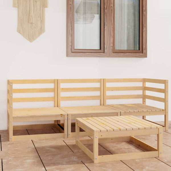 vidaXL 4-piece Solid Pine Garden Lounge Set