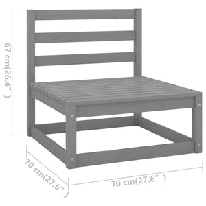 vidaXL 4-Piece Garden Lounge Set Grey Solid Pine Wood