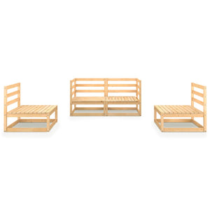 vidaXL 4-piece Solid Pine Garden Lounge Set
