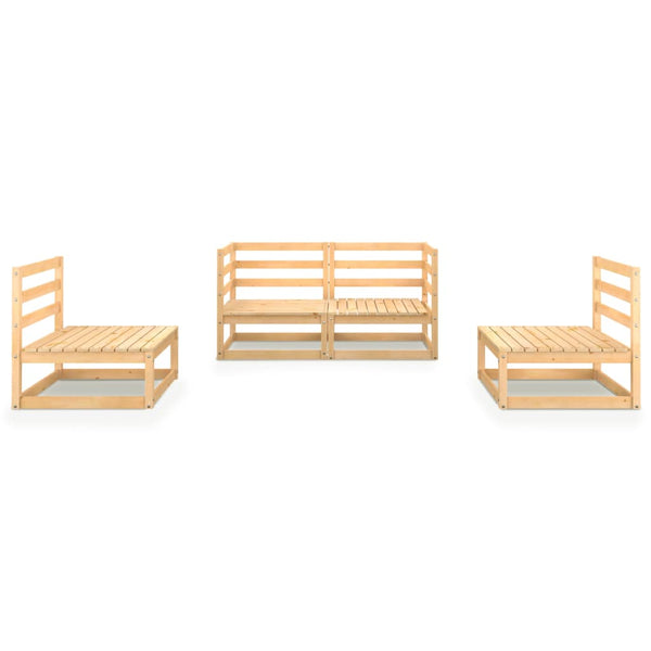 vidaXL 4-piece Solid Pine Garden Lounge Set