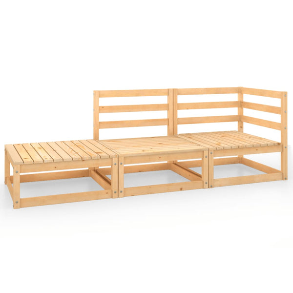 vidaXL 3-Piece Garden Lounge Set Solid Pine Wood