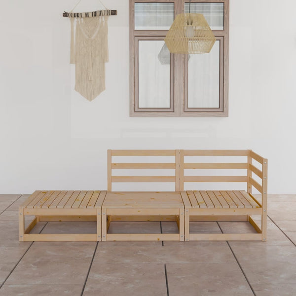 vidaXL 3-Piece Garden Lounge Set Solid Pine Wood