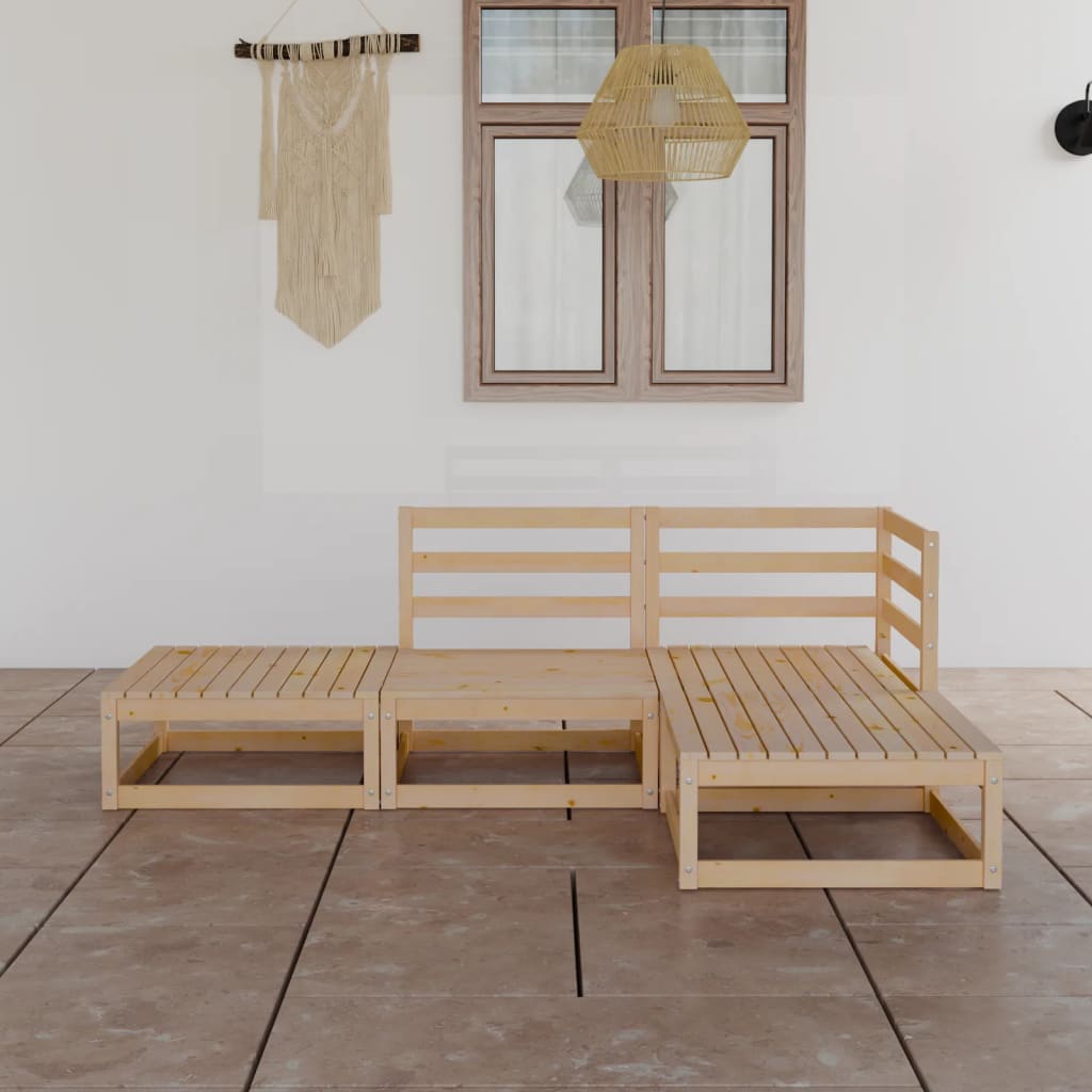 vidaXL 4-piece Solid Pine Garden Lounge Set