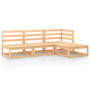 vidaXL 4-piece Solid Pine Garden Lounge Set