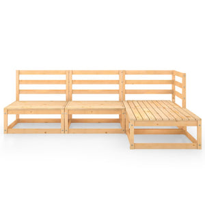 vidaXL 4-piece Solid Pine Garden Lounge Set