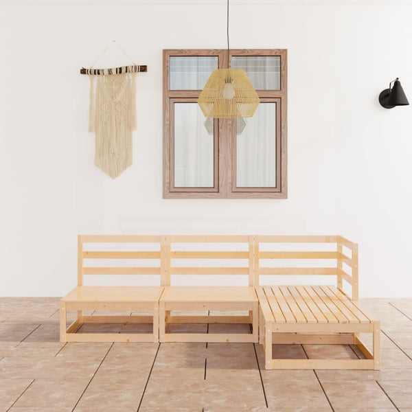 vidaXL 4-piece Solid Pine Garden Lounge Set