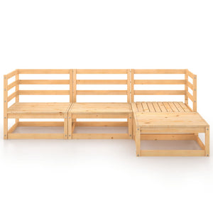 vidaXL 4-piece Solid Pine Garden Lounge Set