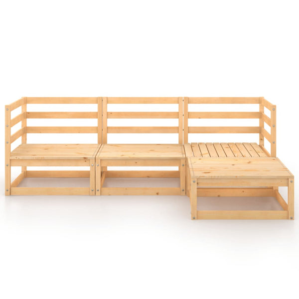 vidaXL 4-piece Solid Pine Garden Lounge Set