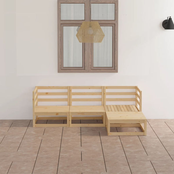 vidaXL 4-piece Solid Pine Garden Lounge Set