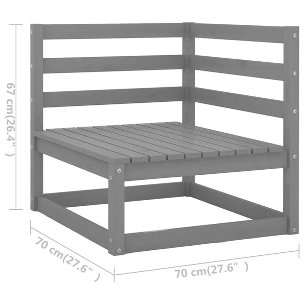 4-tlg. Garten-Lounge-Set Grau Massivholz Kiefer