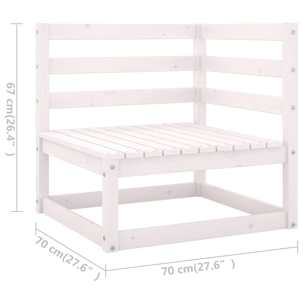 vidaXL 10-piece Garden Lounge Set White Solid Pine Wood
