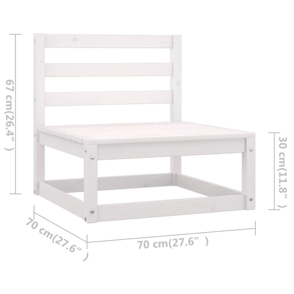 vidaXL 10-piece Garden Lounge Set White Solid Pine Wood