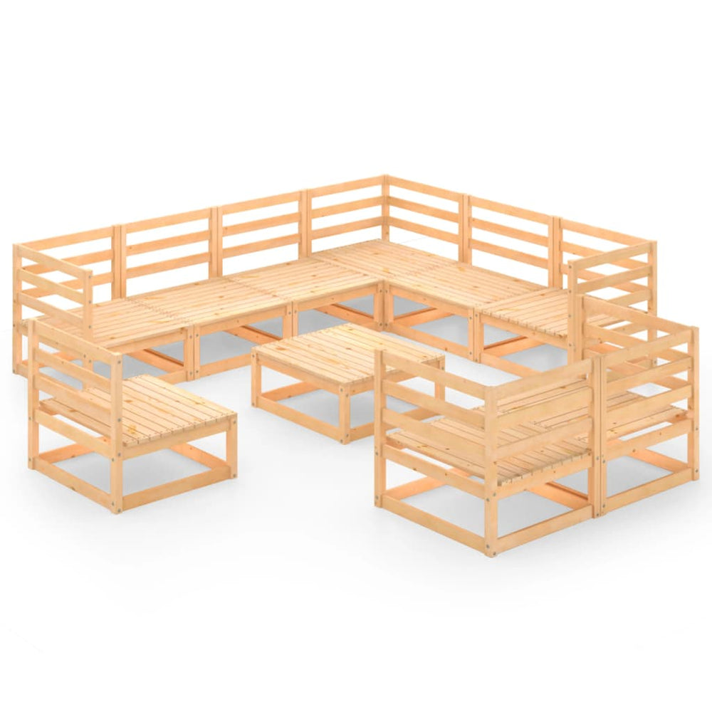 vidaXL 10-Piece Garden Lounge Set Solid Pinewood