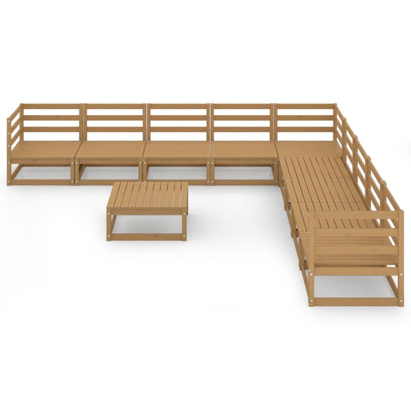 vidaXL 10-Piece Garden Lounge Set Honey Brown Solid Pine Wood