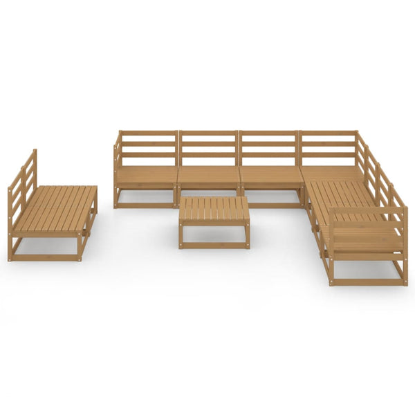 vidaXL 10-Piece Garden Lounge Set Honey Brown Solid Pine Wood