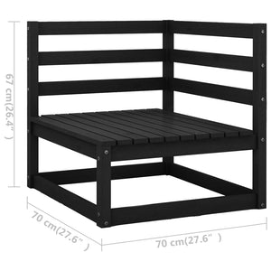 vidaXL 10-piece Garden Lounge Set Black Solid Pine Wood