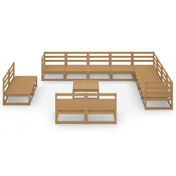 vidaXL 13-piece Garden Lounge Set Honey Brown Solid Pine Wood