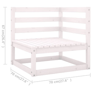 vidaXL 10-piece Garden Lounge Set White Solid Pine Wood