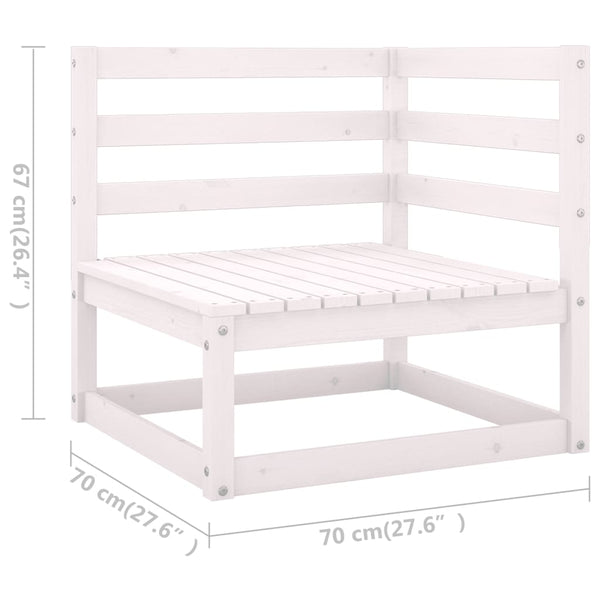 vidaXL 10-piece Garden Lounge Set White Solid Pine Wood
