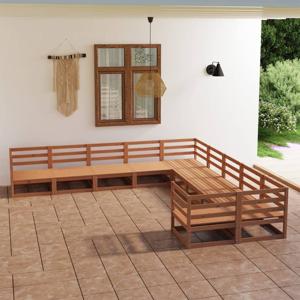vidaXL 10-Piece Garden Lounge Set Solid Pinewood