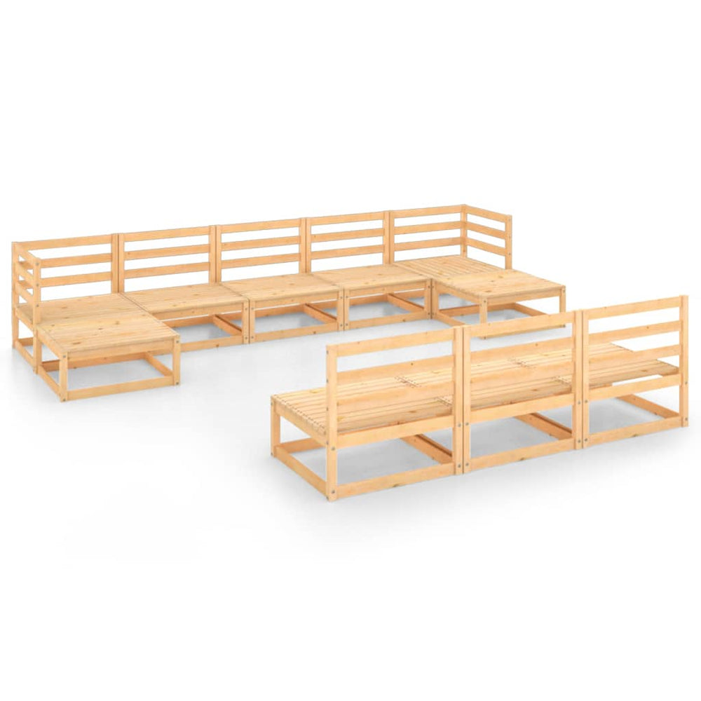 vidaXL 10-Piece Garden Lounge Set Solid Pinewood