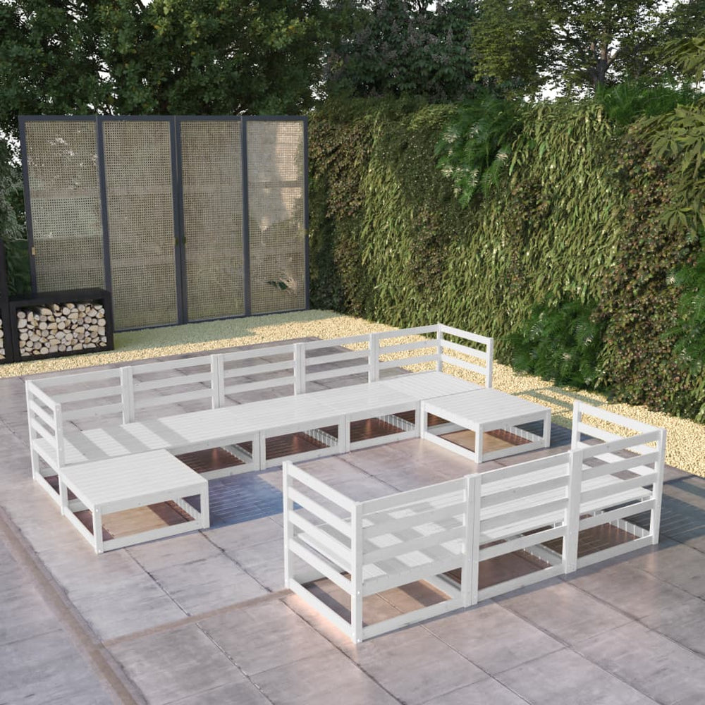vidaXL 10-Piece Garden Lounge Set Solid Pinewood